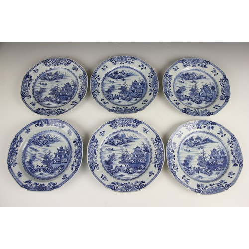 448 - A collection of 18th century Chinese blue and white export porcelain, Qianlong (1736-1795), comprisi... 