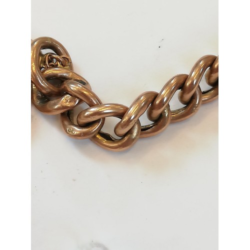 127 - A 9ct gold curb-link bracelet, designed as alternating plain polished and patterned links, 18cm long... 