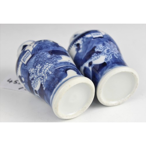 455 - A collection of Chinese porcelain blue and white wares, 19th century and later, comprising; a pair o... 