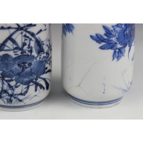 455 - A collection of Chinese porcelain blue and white wares, 19th century and later, comprising; a pair o... 