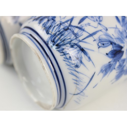 455 - A collection of Chinese porcelain blue and white wares, 19th century and later, comprising; a pair o... 