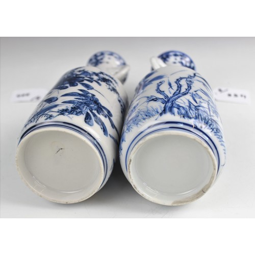 455 - A collection of Chinese porcelain blue and white wares, 19th century and later, comprising; a pair o... 