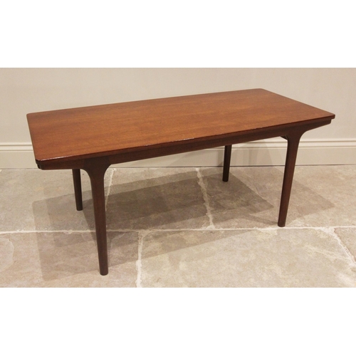 727 - A 1960's A H McIntosh teak extending coffee table, the rectangular top with two draw leaves, raised ... 