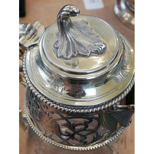 65 - A Victorian silver mounted glass decanter, Gough & Silvester, Birmingham 1865, tapering body etched ... 