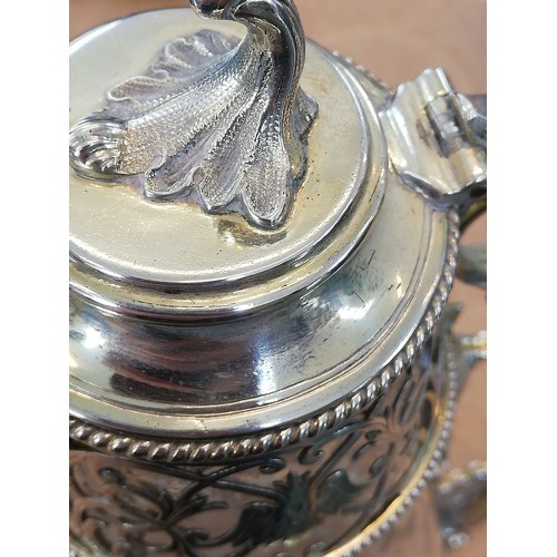 65 - A Victorian silver mounted glass decanter, Gough & Silvester, Birmingham 1865, tapering body etched ... 