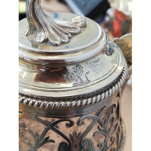 65 - A Victorian silver mounted glass decanter, Gough & Silvester, Birmingham 1865, tapering body etched ... 