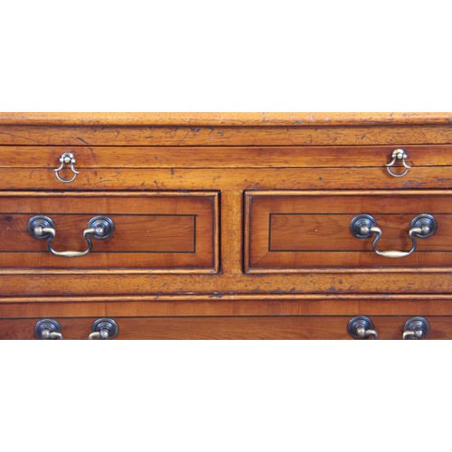 738 - A pair of yew wood bedside chests, by Bradley Furniture, late 20th century, each with a rectangular ... 