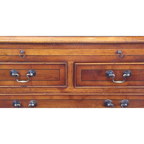 738 - A pair of yew wood bedside chests, by Bradley Furniture, late 20th century, each with a rectangular ... 