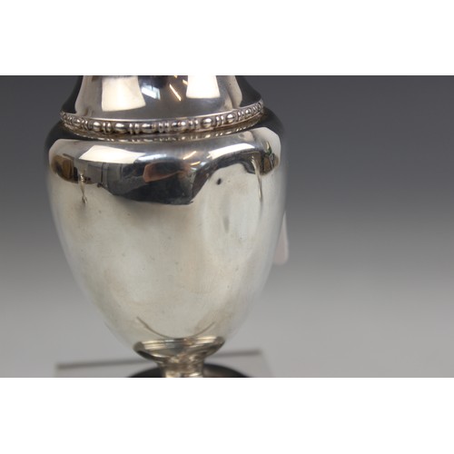 68 - A George V silver sugar caster and milk jug, William Neale Ltd, Birmingham 1927, each of baluster fo... 