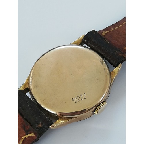 57 - A gentleman's Rolex Chronometre Scientific 9ct gold wristwatch, circular enamel dial with Arabic num... 