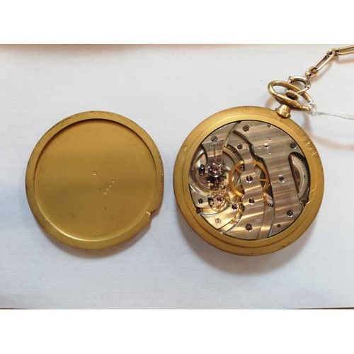 50 - An Art Deco pocket watch, the champagne dial marked for 'Ed. Jaeger Paris', with Arabic numerals and... 