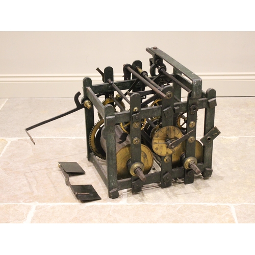 576 - An early 19th century cast iron turret clock movement by 'Francis Pulley, Newington Causeway, 1821',... 