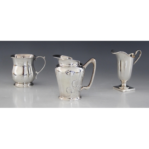 58 - An Art Nouveau silver milk jug, Ridley Brothers & Merton, Birmingham 1904, of inverted baluster form... 