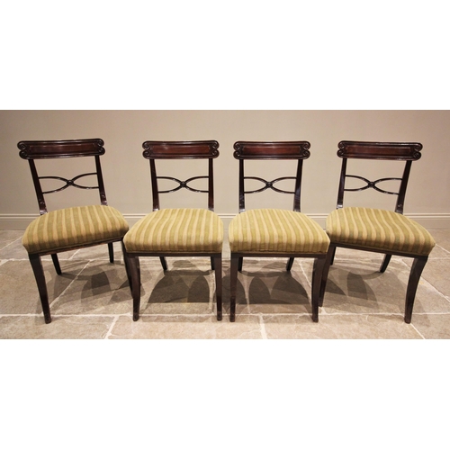 609 - A harlequin set of sixteen George IV style mahogany dining chairs, by Maple & Co, circa 1925, each w... 