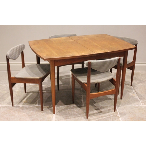 677 - A mid 20th century teak dining table, of Scandinavian design by White and Newton, Portsmouth, of swe... 