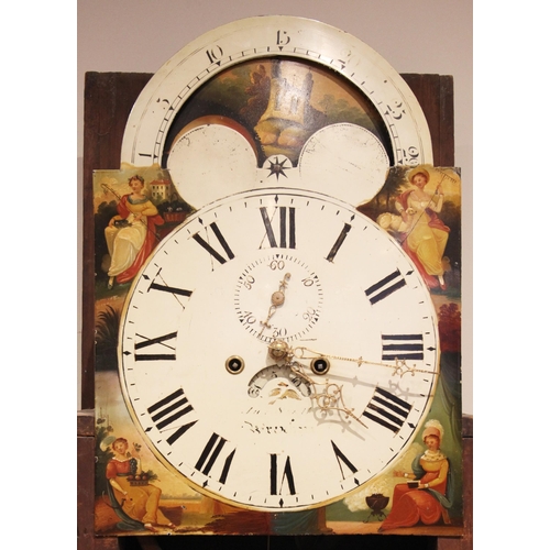 578 - A George III oak and mahogany cased eight day longcase clock, probably John Smith, Wrexham, the brok... 