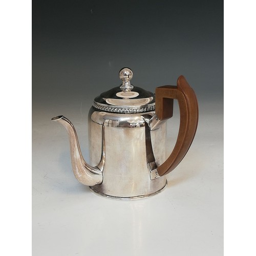 34 - A George III Sheffield plate hot chocolate pot, Matthew Boulton, circa 1800, of cylindrical form, de... 