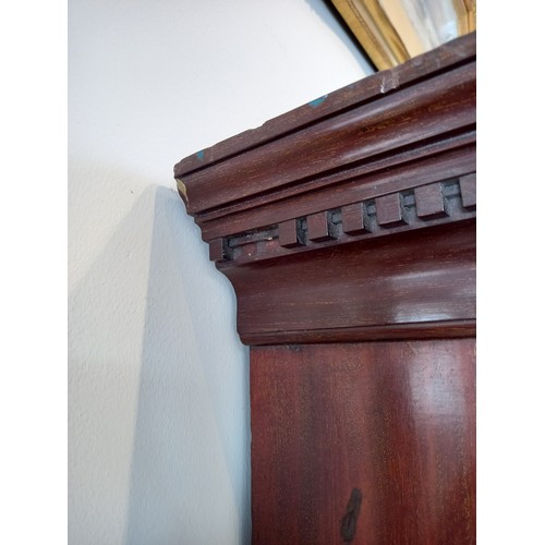 613 - A George III mahogany chest on chest, with a moulded dentil cornice over three short and three long ... 