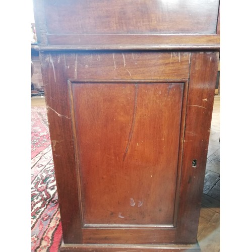 647 - A Victorian mahogany twin-pedestal desk, the rectangular moulded top with a later inset skiver over ... 