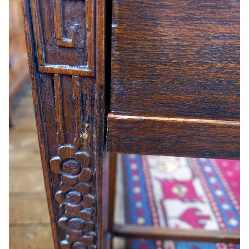 669 - A Chinese hardwood side table, early 20th century, the rectangular top above a single frieze drawer ... 