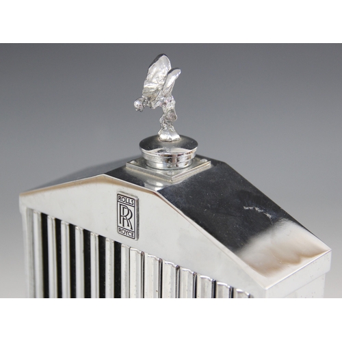 152 - Classic Stable Ltd Rolls-Royce chrome decanter, in the form of a radiator, 'Spirit of Ecstasy' masco... 