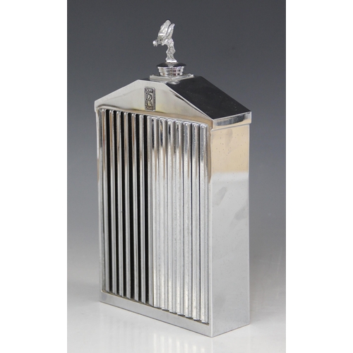 152 - Classic Stable Ltd Rolls-Royce chrome decanter, in the form of a radiator, 'Spirit of Ecstasy' masco... 