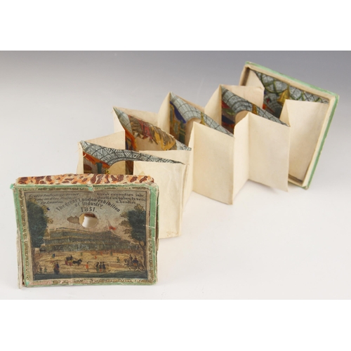 154 - An 1851 Great Exhibition concertina'd peep show, mid 19th century