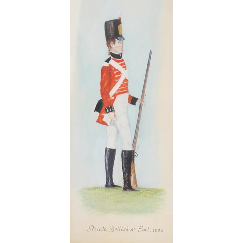 183 - English School (20th century),  
A pair of naïve military portraits: 