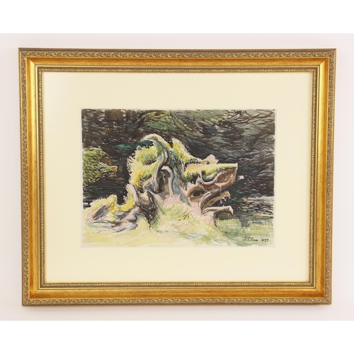 192 - James C. Tarr (Welsh, 1905-1996),  
A study of tree roots, 
Watercolour on paper,  
Signed and dated... 