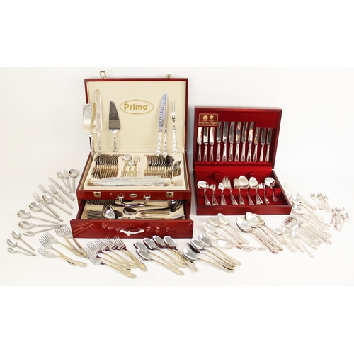 38 - A large quantity of silver, stainless steel and silver coloured cutlery, to include a George III Han... 
