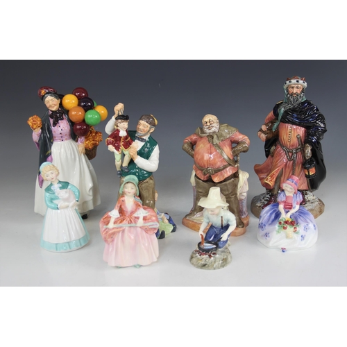 380 - A selection of Royal Doulton figurines, comprising: Good King Wenceslas HN2118, Biddy Pennyfarthing ... 