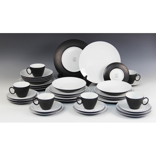 393 - A Raymond Loewy for Rosenthal 'Charcoal' dinner and coffee service, six-place setting, comprising di... 