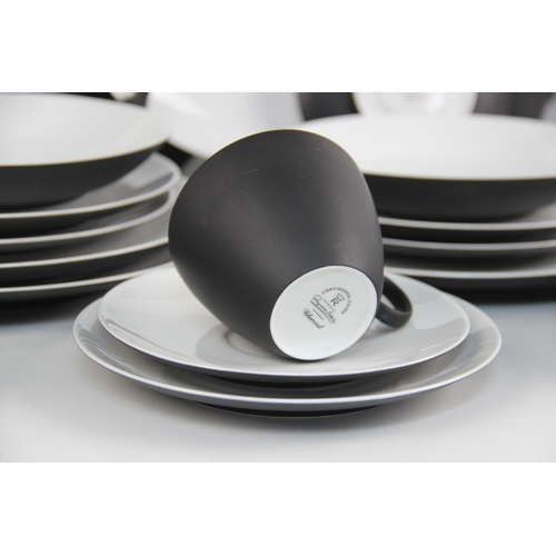 393 - A Raymond Loewy for Rosenthal 'Charcoal' dinner and coffee service, six-place setting, comprising di... 