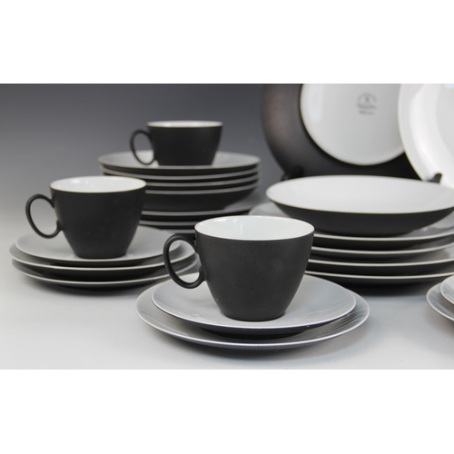 393 - A Raymond Loewy for Rosenthal 'Charcoal' dinner and coffee service, six-place setting, comprising di... 