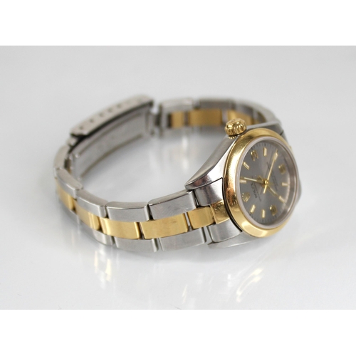 54 - A lady's Rolex Oyster Perpetual Superlative Chronometer, the circular brushed steel coloured dial wi... 