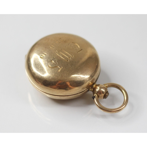 66 - A George V 9ct gold sovereign case, Horace Woodward & Co Ltd, Birmingham 1910, of typical form, the ... 