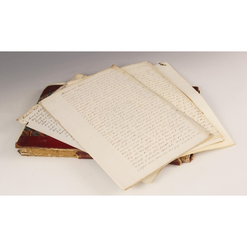 265 - A notebook containing handwritten copies of various Medieval documents arranged in sections under th... 