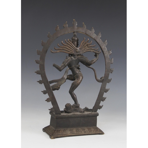 285 - A bronze avatar of Shiva, 20th century, modelled as the Nataraja (divine cosmic dancer) performing t... 