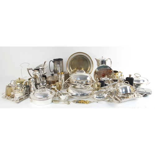 36 - A large quantity of silver plated, and silver coloured tableware and accessories, to include serving... 