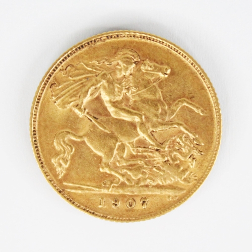 41 - An Edwardian half sovereign, dated 1907, weight 3.9gms