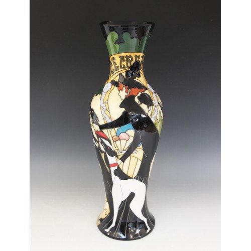 381 - A Limited Edition Moorcroft vase of large proportions, decorated in 'The Dog Walkers' pattern by Ker... 