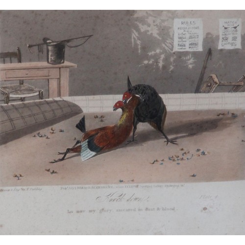 251 - After Newton Fielding (British, 1799-1856), 
Six cock fighting scenes comprising: 