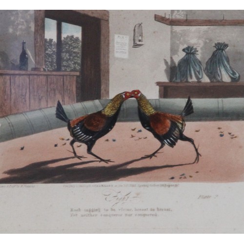 251 - After Newton Fielding (British, 1799-1856), 
Six cock fighting scenes comprising: 