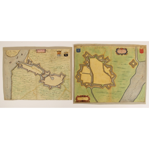 198 - After Joan [Johannes] Blaeu (1596-1673),  VESALIA VULGO WESEL, a hand coloured engraved map on laid ... 