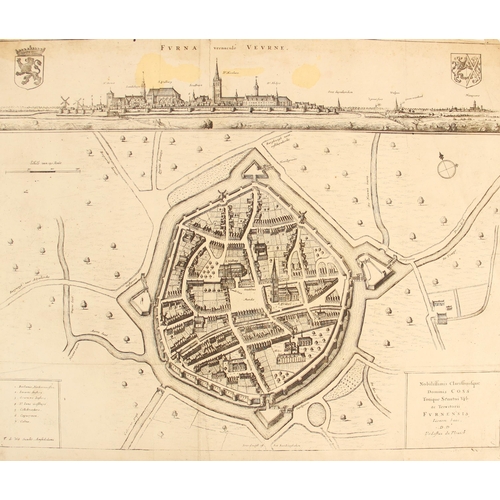 202 - After Antoon Sanders (1586-1664), FURNA VERNACULE VEURNE, an uncoloured engraved map on laid paper d... 