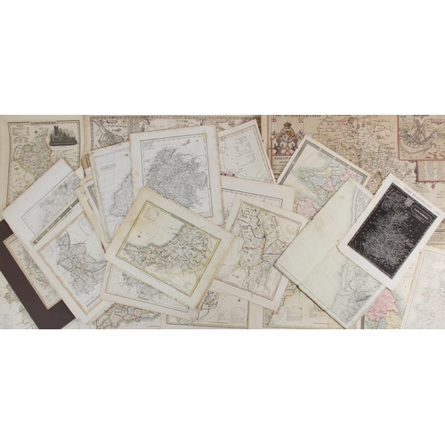 214 - A collection of unframed British county maps, 17th century and later, to include: after John Speed (... 