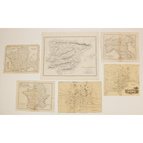 215 - A collection of eleven unframed continental, country and regional maps, 18th century and later, to i... 