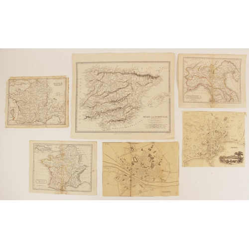 215 - A collection of eleven unframed continental, country and regional maps, 18th century and later, to i... 