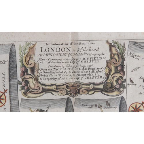 219 - After John Ogilby (1600-1676), THE CONTINUATION OF THE ROAD FROM LONDON TO HOLYHEAD [plate 3] COMENC... 