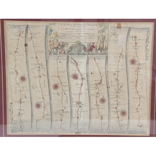 219 - After John Ogilby (1600-1676), THE CONTINUATION OF THE ROAD FROM LONDON TO HOLYHEAD [plate 3] COMENC... 